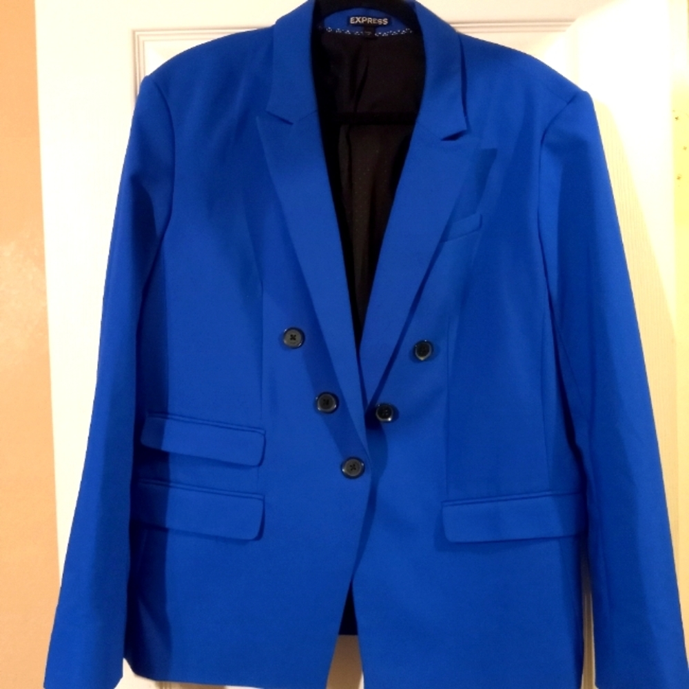 Express Size 16 Royal Blue Double Breasted Blazer